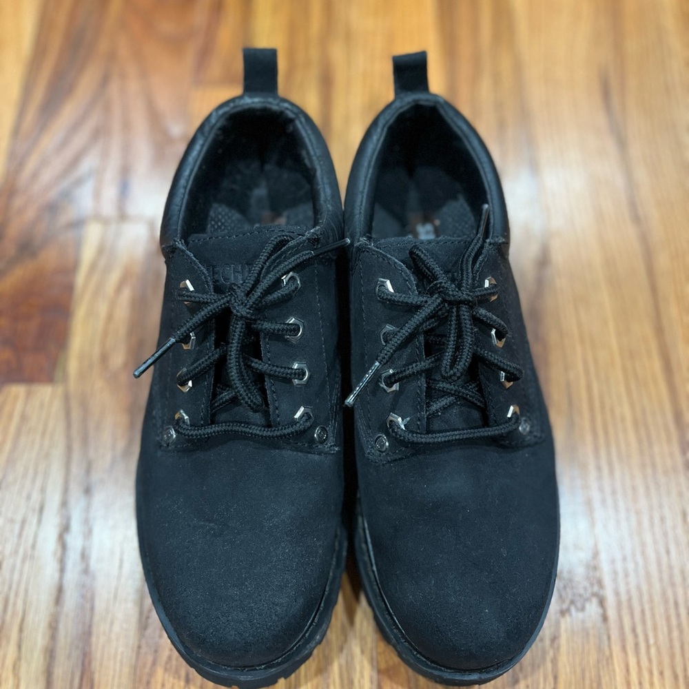 Men's Leather Skechers/Comfort Oxford’s Size 7.5 Black Color.Few Flaws see pi - Picture 3 of 10